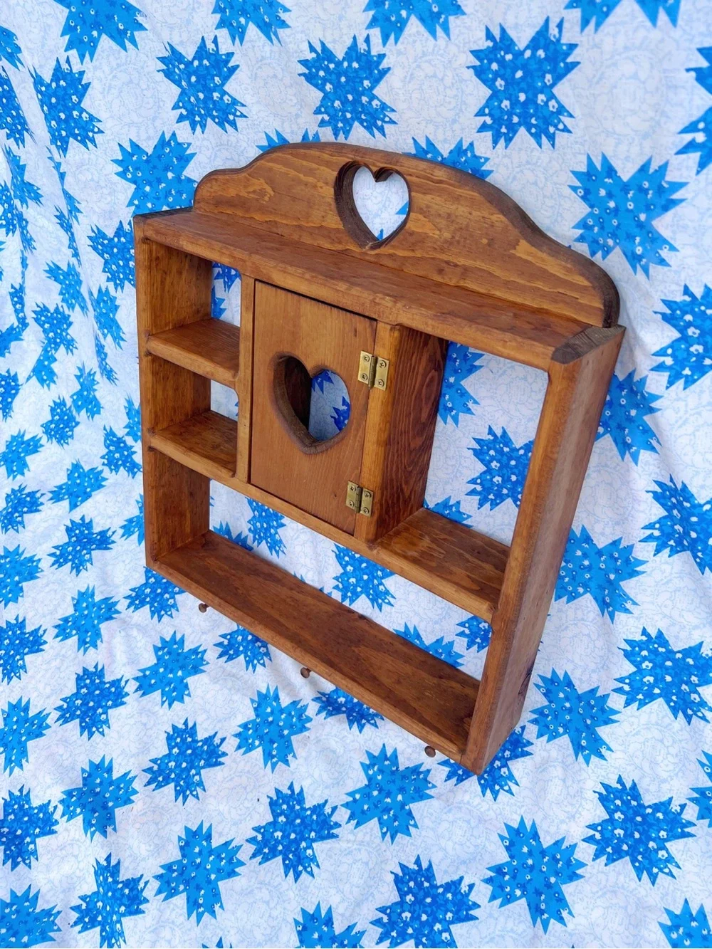 Vintage Wooden Heart Cutout Shelf
